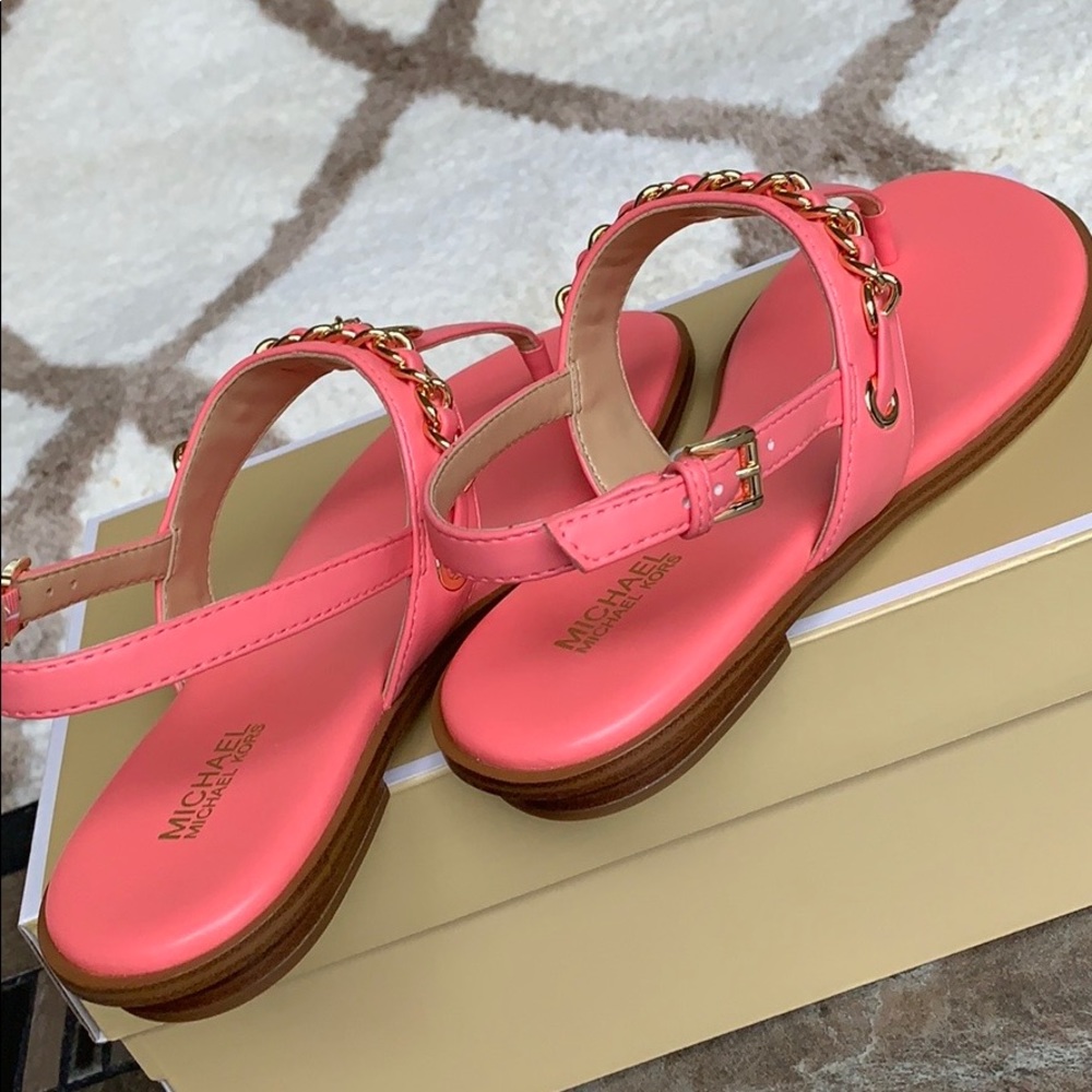 MICHAEL KORS ELSA THONG NAPPA PU GRAPEFRUIT - Picture 7 of 16